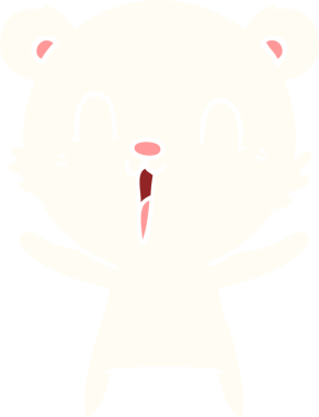 Bir insan tarafından çizilmiş mutlu düz renkli çizgi film kutup ayısı.