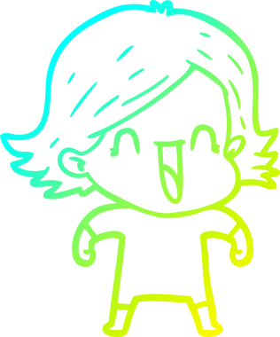 Bir insan tarafından çizilmiş mutlu bir karikatür çizimi.