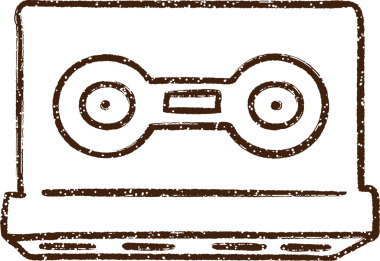 Bir insan tarafından çizilmiş kaset kasedi.