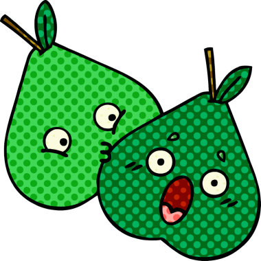 bir insan tarafından çizilmiş bir armut çizgi filmi.