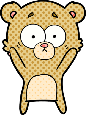 Bir insan tarafından çizilmiş endişeli ayı karikatürü.