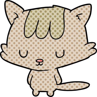 Bir insan tarafından çizilmiş çizgi film kedisi.