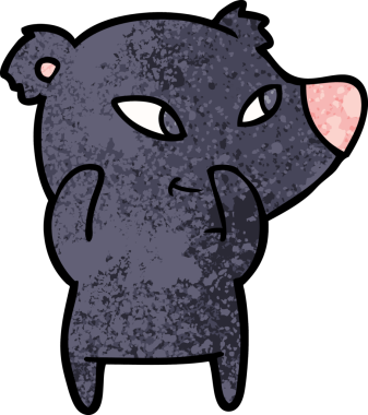 Bir insan tarafından çizilmiş sevimli çizgi film ayısı.