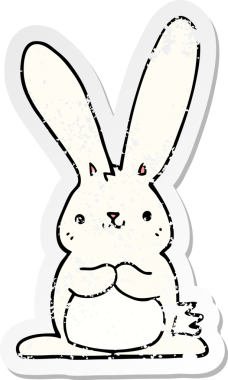 Bir insan tarafından çizilmiş karikatür tavşanı.