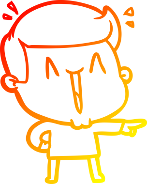 Bir insan tarafından çizilmiş, heyecanlı bir çizgi film çizimi.