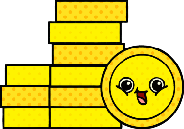 bir insan tarafından çizilmiş bir madeni paranın çizgi filmi