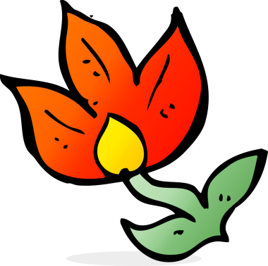 Bir insan tarafından çizilmiş karikatür çiçeği