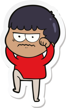 Bir insan tarafından çizilmiş bir karikatür çıkartması.