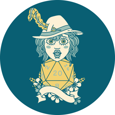 Bir insan tarafından çizilmiş 20 zarlı insan ozan ikonu