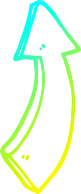 Soğuk gradyan çizgi çizimi bir insan tarafından çizilmiş bir oku işaret ediyor.