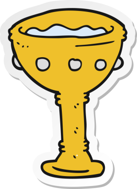 Bir insan tarafından çizilmiş karikatür kadehinin çıkartması.