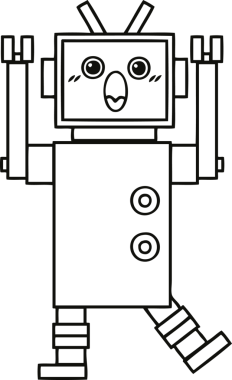 Bir insan tarafından çizilmiş robot çizimi