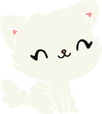 Çizim şirin kawaii pofuduk kedi bir insan tarafından çizilmiş.