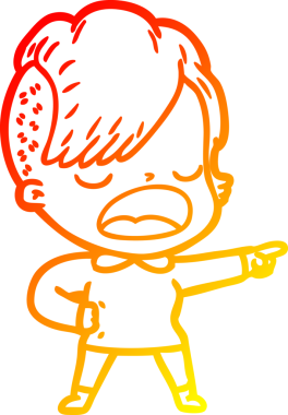 Bir insan tarafından çizilmiş havalı bir hippi kızın sıcak çizgi çizimi.