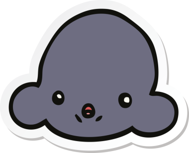 Bir insan tarafından çizilmiş bir karikatür bulutunun etiketi