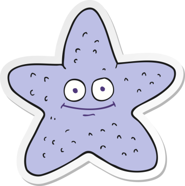 Bir insan tarafından çizilmiş bir denizyıldızının çıkartması.