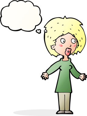 Bir insan tarafından çizilmiş düşünce balonlu bir karikatür.