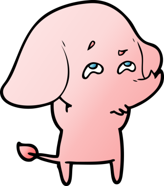 Bir insan tarafından çizilmiş karikatür fili