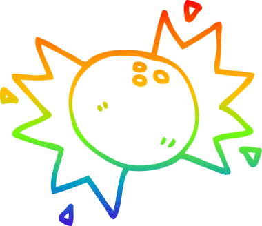 gökkuşağı gradyan çizgi çizimi bir insan tarafından çizilmiş bowling topuna çarpıyor