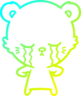 Ağlayan bir kutup ayısının insan tarafından çizilmiş soğuk çizgi çizgisi.