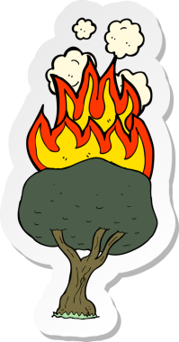 Bir insan tarafından çizilmiş bir çizgi film ağacının çıkartması.