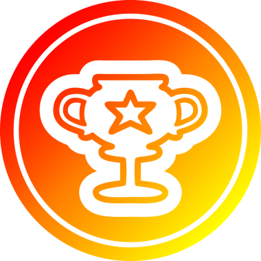 Kupa kabı dairesel simgesi, sıcak gradyan bir insan tarafından çizilmiş.