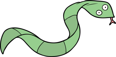 Bir insan tarafından çizilmiş çizgi film yılanı.