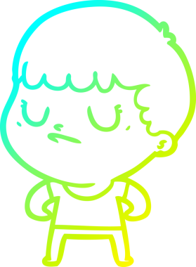 Bir insan tarafından çizilmiş soğuk gradyan çizgi film karakteri.