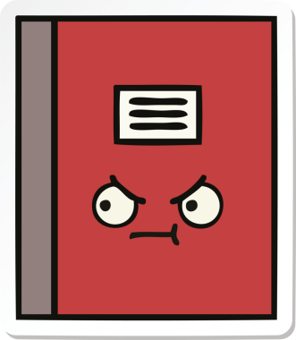 Bir insan tarafından çizilmiş şirin bir çizgi roman çıkartması.