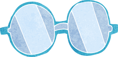 Bir insan tarafından çizilmiş çizgi film gözlükleri.