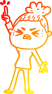 Bir insan tarafından çizilmiş kızgın bir karikatür çizimi.