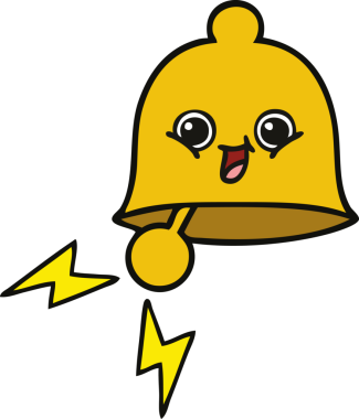 Bir insan tarafından çizilmiş sevimli bir zil karikatürü.