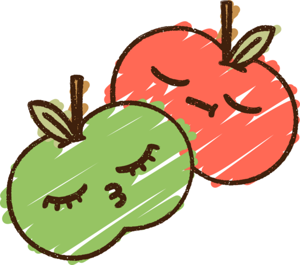 Bir insan tarafından çizilmiş elma tebeşiri