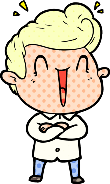 Bir insan tarafından çizilmiş heyecanlı bir çizgi film.