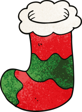 Bir insan tarafından çizilmiş karalama Noel çorabı.