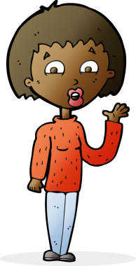 Bir insan tarafından çizilmiş karikatür kadın.