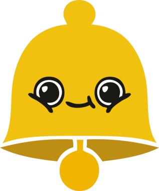 Bir insan tarafından çizilmiş eski bir çanın düz rengi