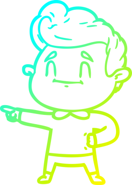 Bir insan tarafından çizilmiş mutlu bir çizgi film karakterinin çizimi.