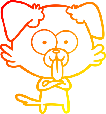 Bir insan tarafından çizilmiş dilli çizgi film köpeği çizimi.