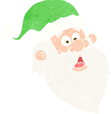 Bir insan tarafından çizilmiş neşeli Noel Baba yüzü.