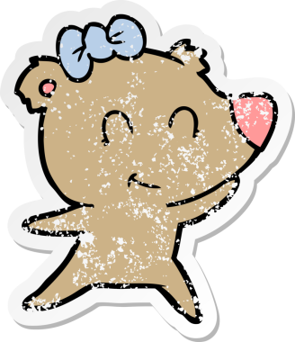 Bir insan tarafından çizilmiş dişi ayı karikatürü.