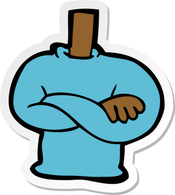 Bir insan tarafından çizilmiş bir karikatür çıkartması.