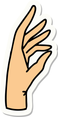 Bir insan tarafından çizilmiş geleneksel bir el dövmesi çıkartması.