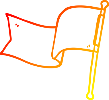 Bir insan tarafından çizilen kırmızı bayraktaki sıcak çizgi.