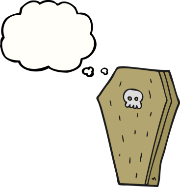 Bir insan tarafından çizilmiş serbest çizim balon cadılar bayramı tabutu.