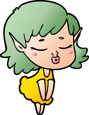 Bir insan tarafından çizilmiş güzel elf kızı.