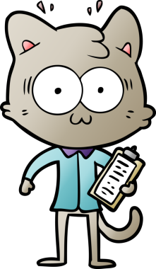 Çizgi film bir insan tarafından çizilmiş ofis işçisi kedi şaşırttı