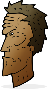 Bir insan tarafından çizilmiş kızgın bir yüz.