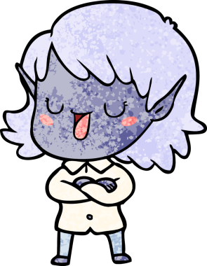 Bir insan tarafından çizilmiş bir elf kızı.