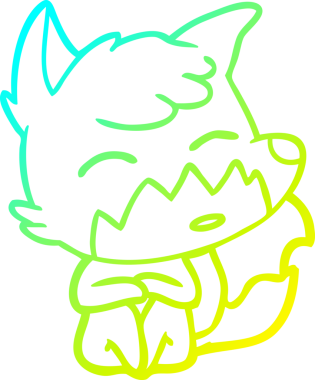 Bir insan tarafından çizilmiş bir tilki çizgi çizimi.